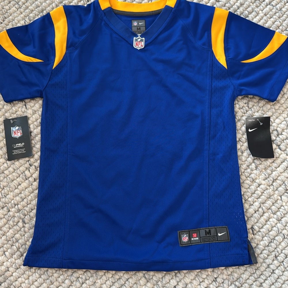 NWT Nike NFL Youth Boys On Field Medium Blue Gold Colors Short Sleeve‎ Jersey. - Picture 7 of 12
